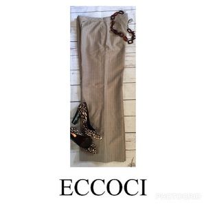 Eccoci Pinned Striped Pants Lined Side Zipper